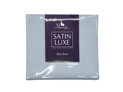 Простыня Primavelle на резинке Satin Luxe (дымчато-синяя) 460