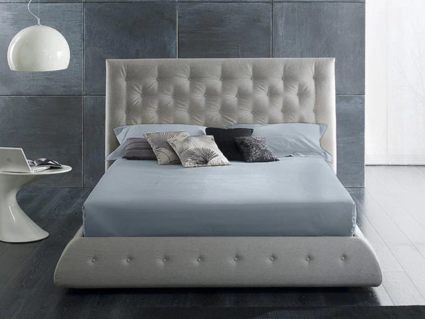 Простыня Primavelle на резинке Satin Luxe (дымчато-синяя) 460